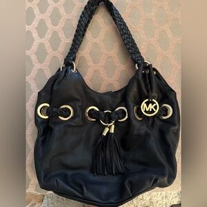 Michael Kors Black Leather Tote Bag